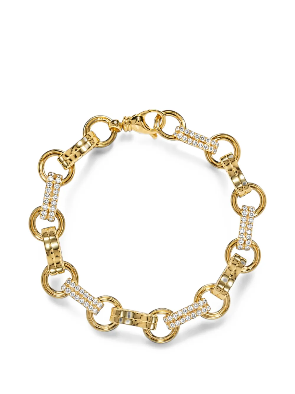 Azlee robust-motif diamond bracelet