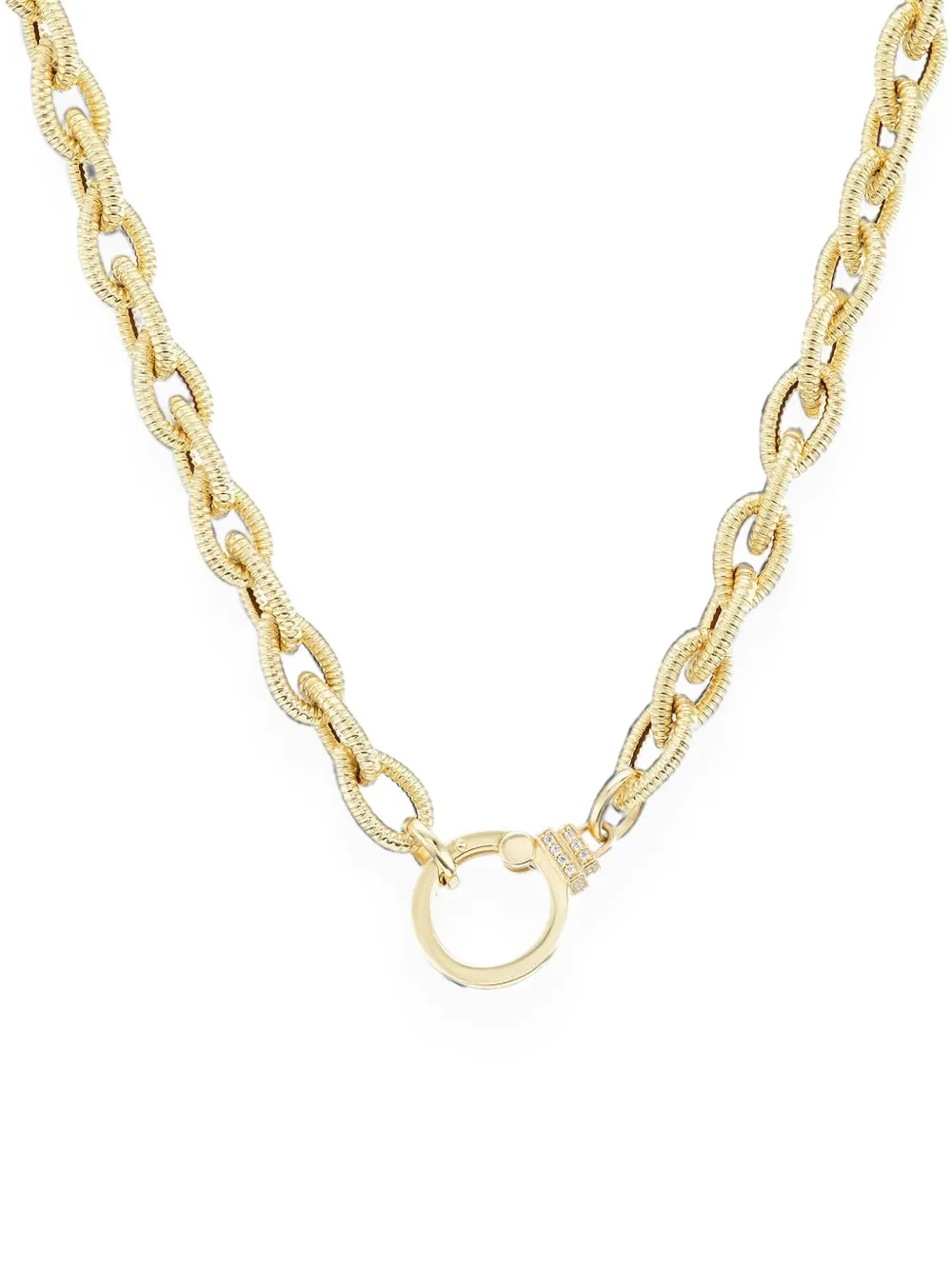 Sorellina Teardrop Diamond Textured Chain Necklace In Gold