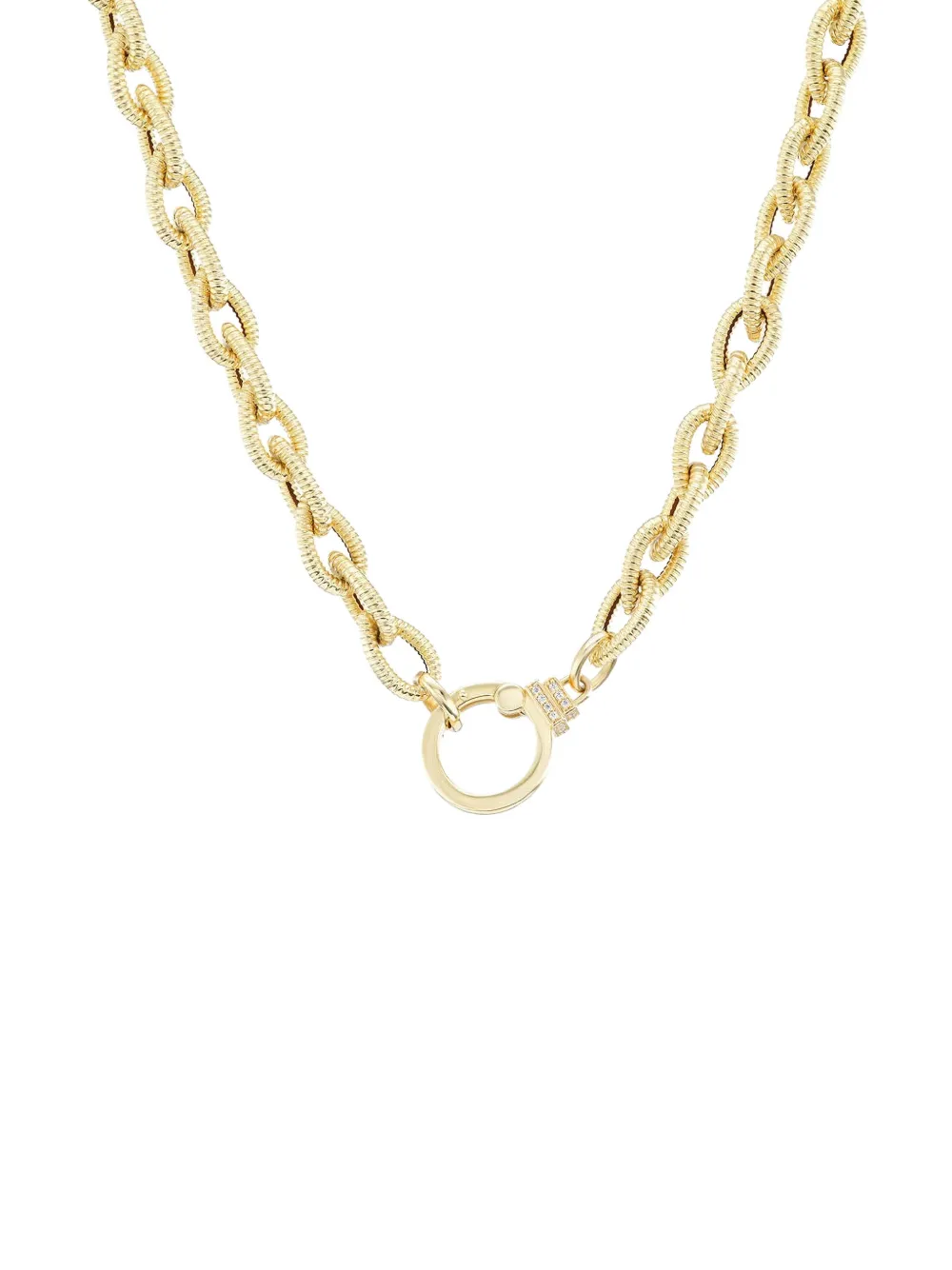 Sorellina Teardrop diamond textured chain necklace - Gold