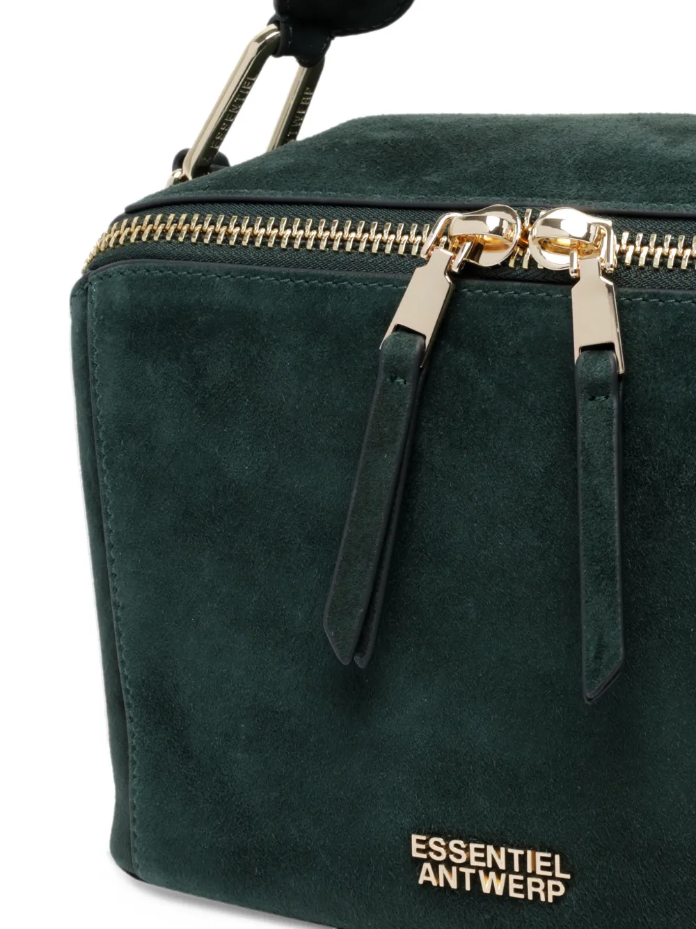 Essentiel Antwerp mini Bobby suede shoulder bag Groen