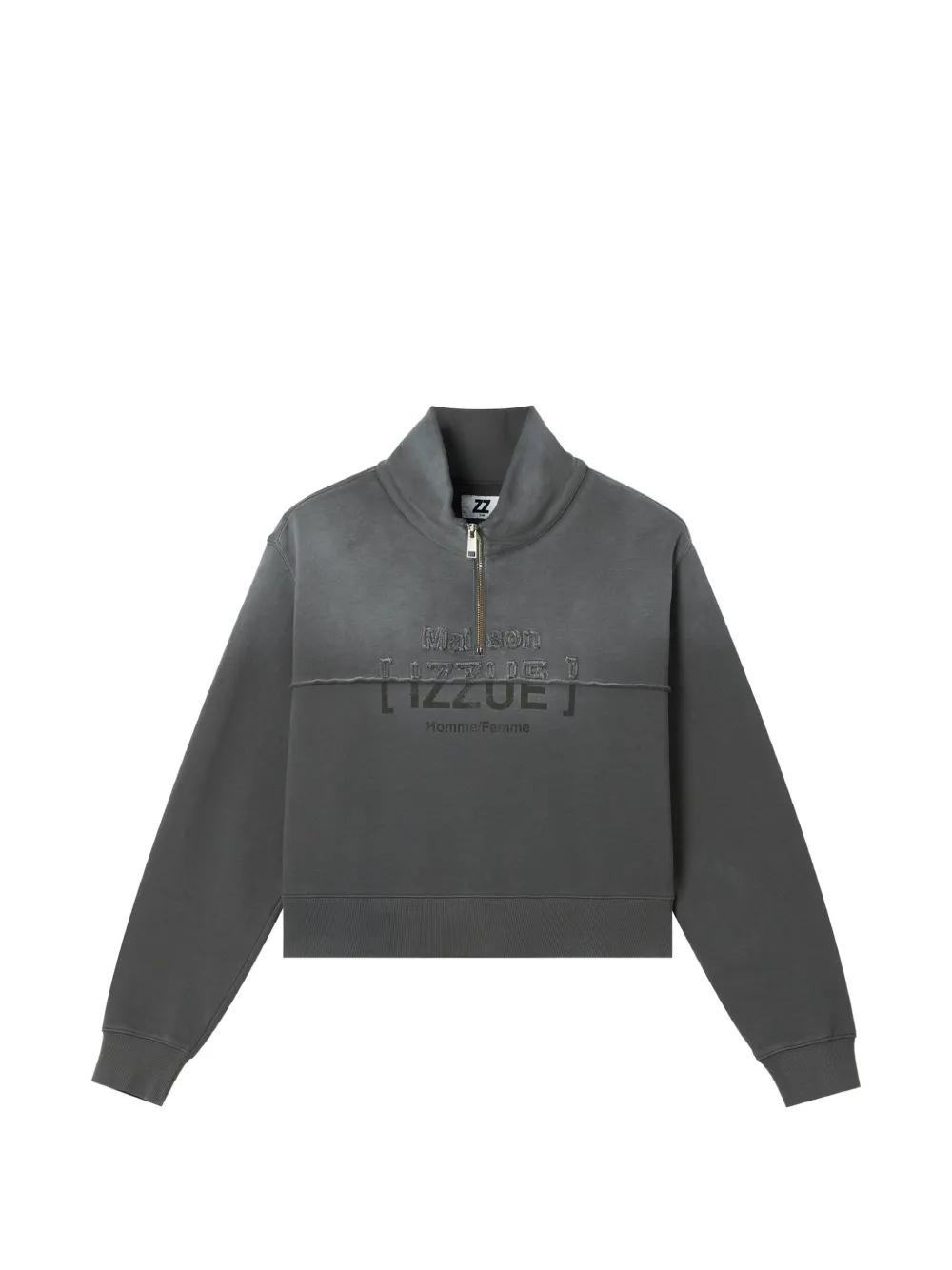 izzue logo-print quarter-zip sweater - Grigio
