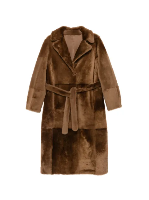 Yves Salomon Manteau belted shearling coat