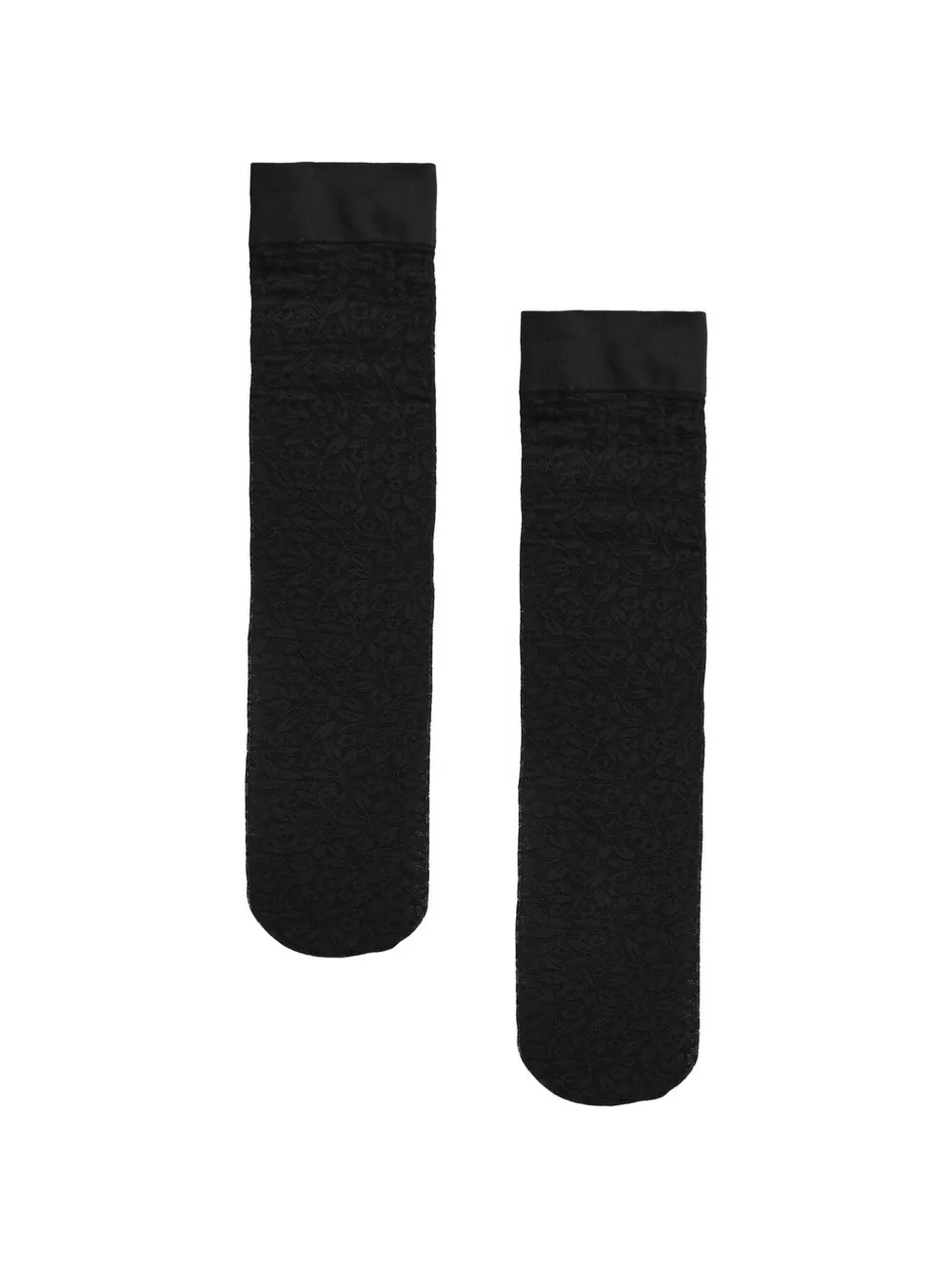 Wolford Bouquet floral-jacquard knee-high socks - Nero