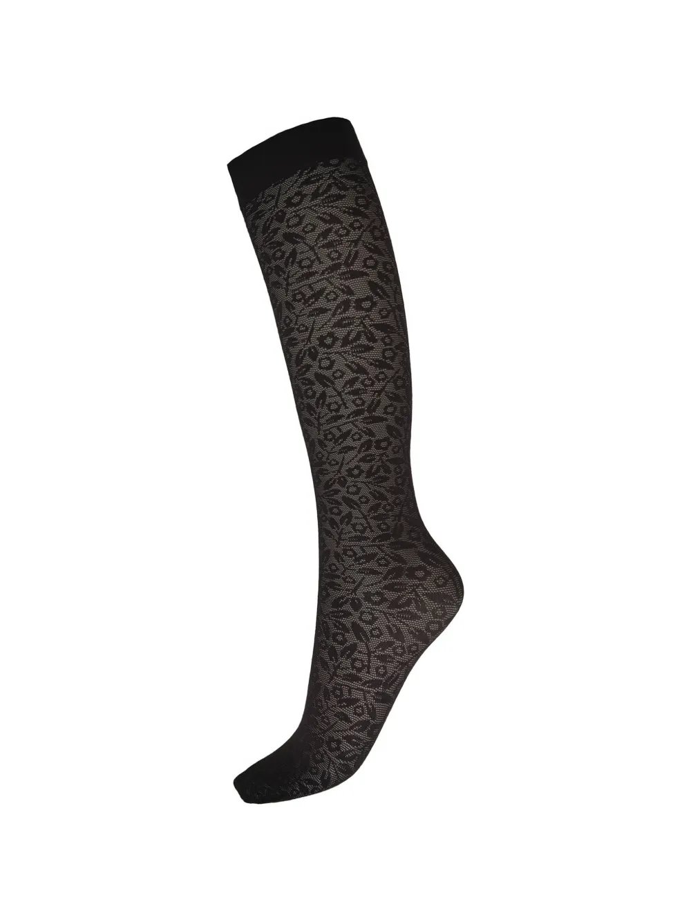 Wolford Bouquet floral-jacquard knee-high socks Zwart