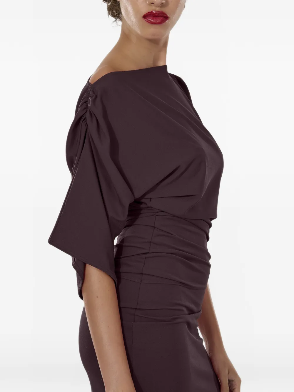 Wolford Gedrapeerde midi-jurk met meerdere draagwijzen Paars