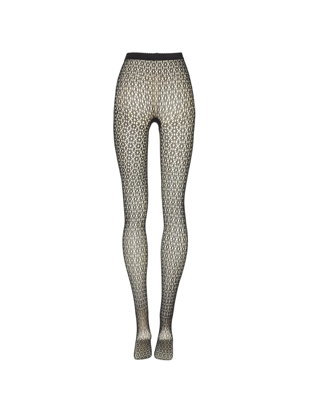 Wolford floral-jacquard net tights - Schwarz