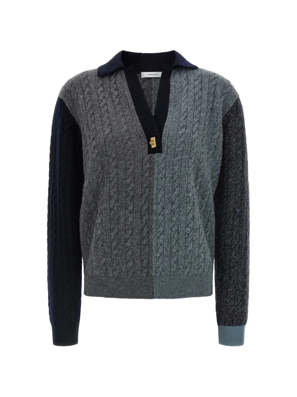 Ferragamo cable-knit sweater - Gris