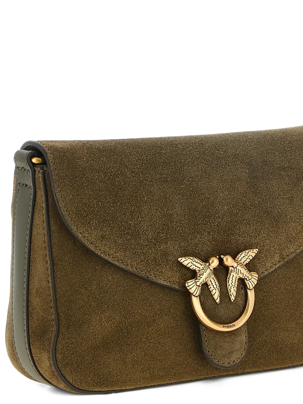 PINKO Love suède mini-crossbodytas Groen