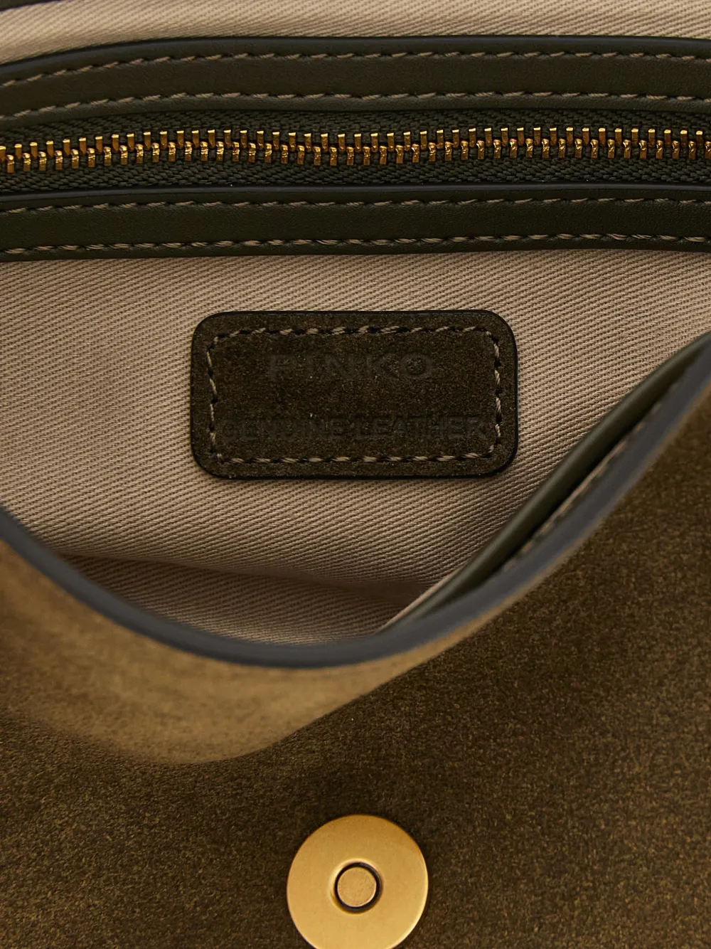 PINKO Love suède mini-crossbodytas Groen