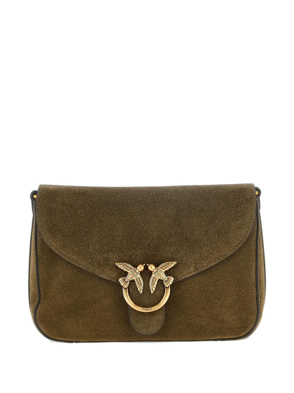 PINKO Mini Love bag satchel crossbody bag in suede - Grün
