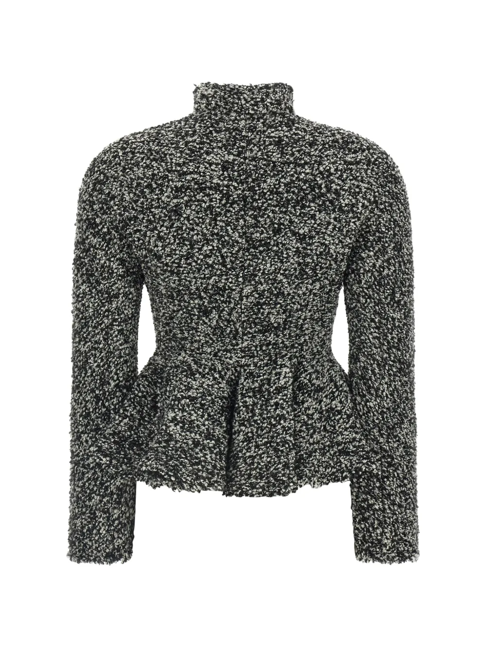 Alberta Ferretti bouclé peplum jacket Zwart