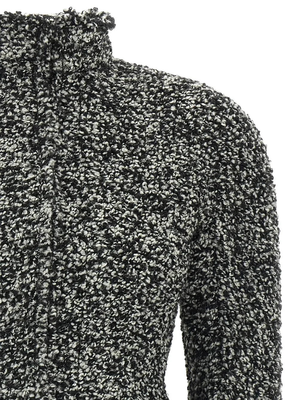 Alberta Ferretti bouclé peplum jacket Zwart