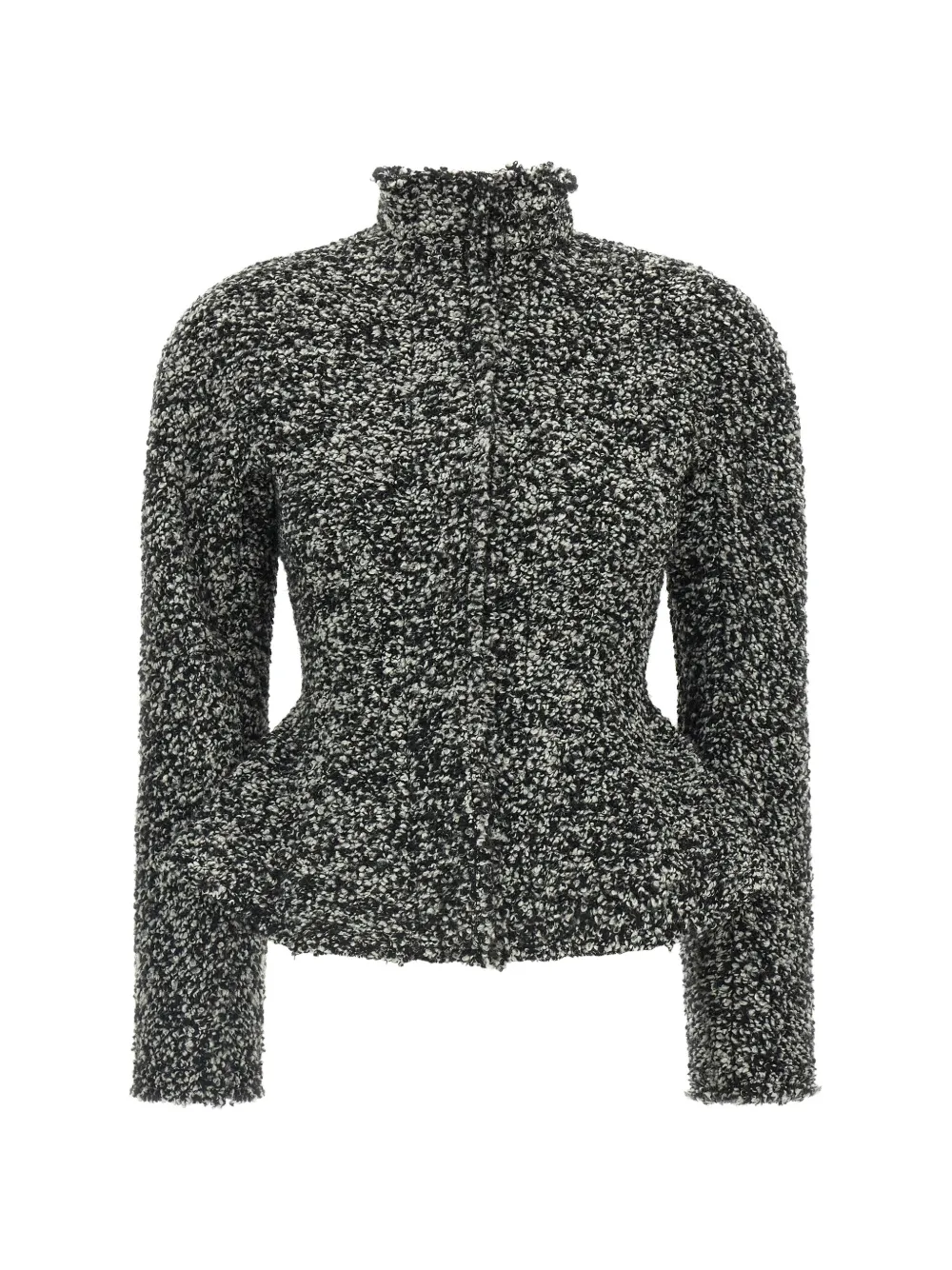 Alberta Ferretti bouclé peplum jacket Zwart
