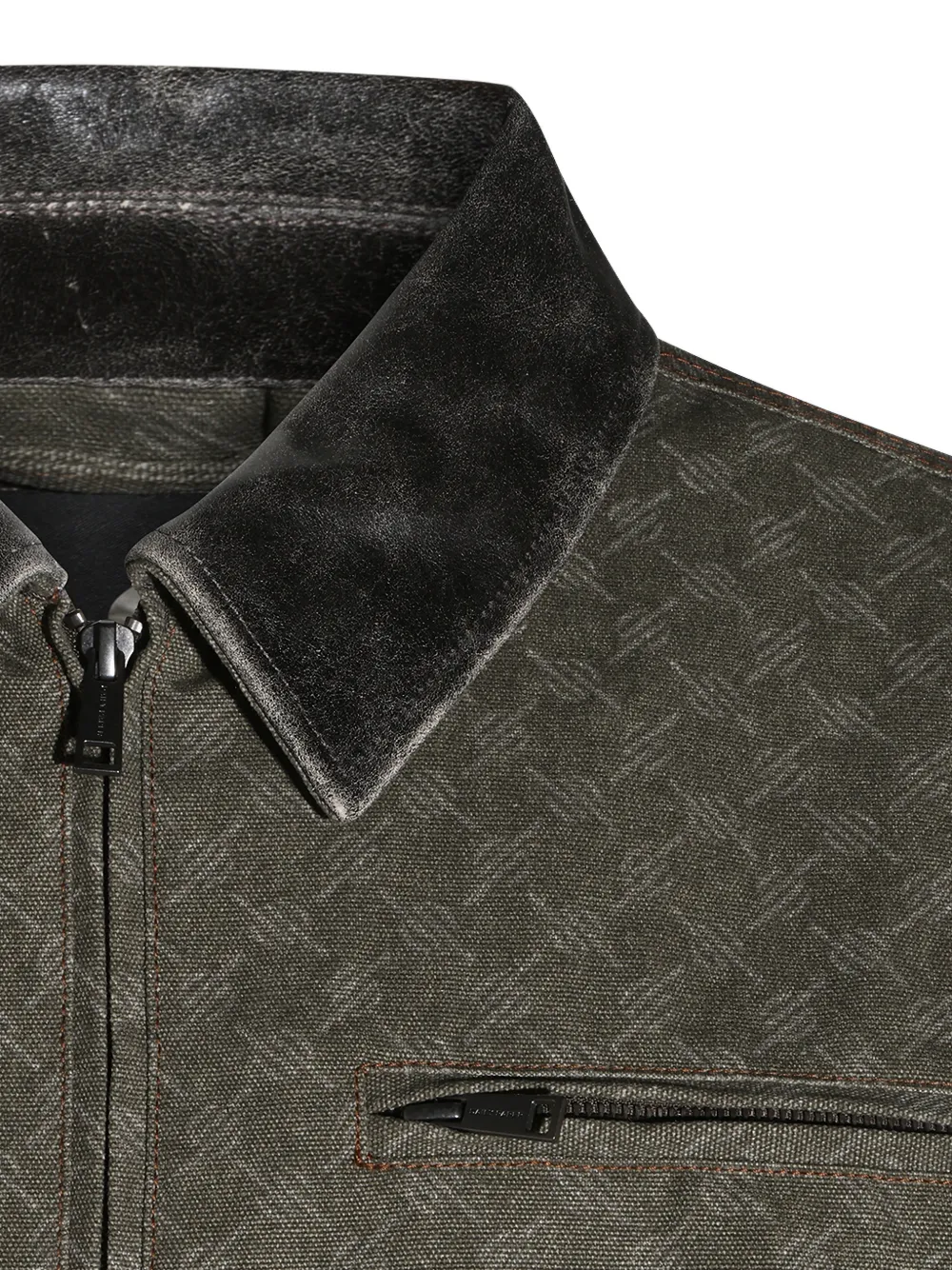 Daily Paper Jack met leren kraag en monogram Groen