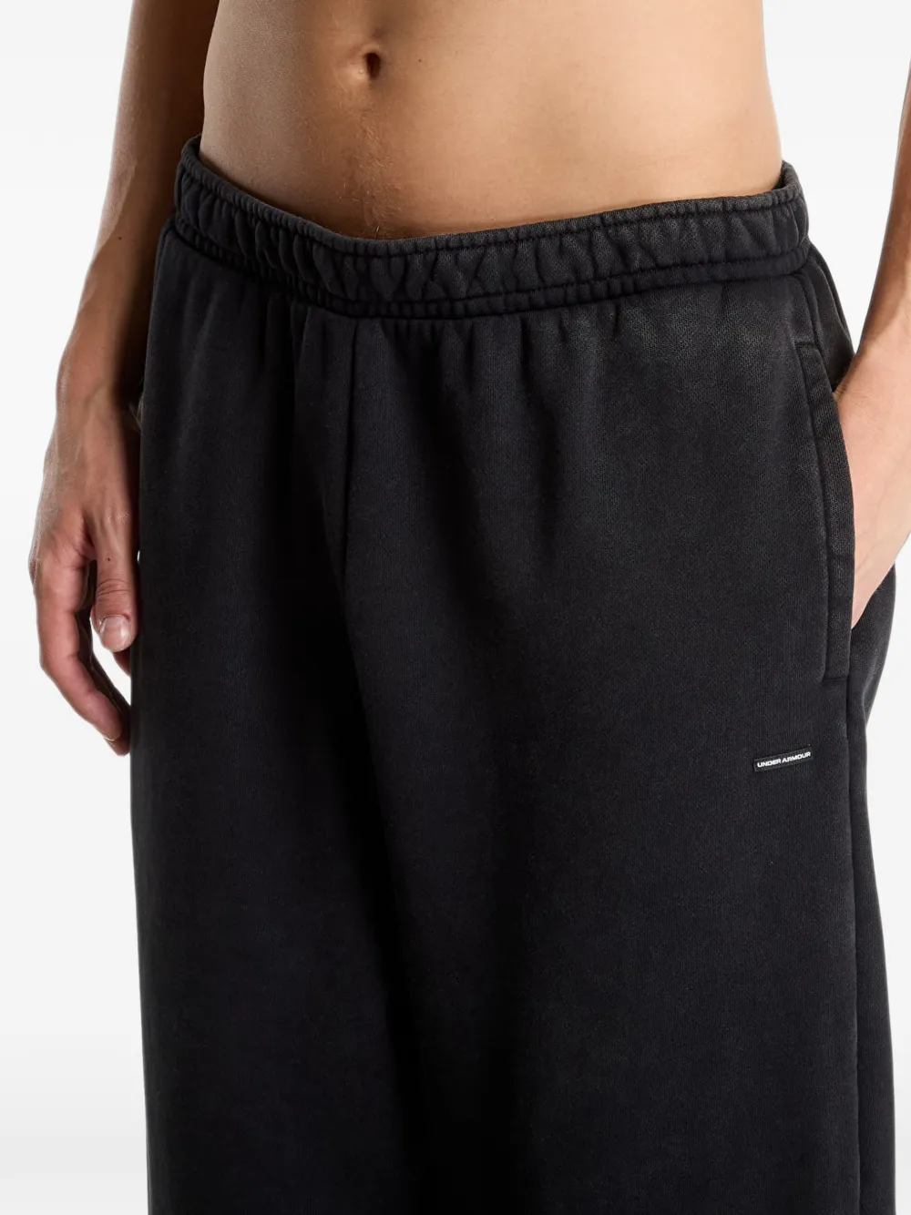 Under Armour UA Icon Heavyweight fleece trainingsbroek met verwassen effect Zwart