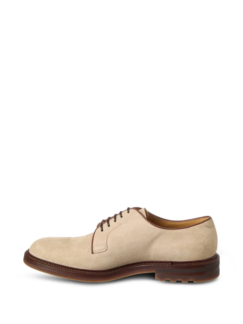 Brunello Cucinelli suede leather derby shoes - Brown
