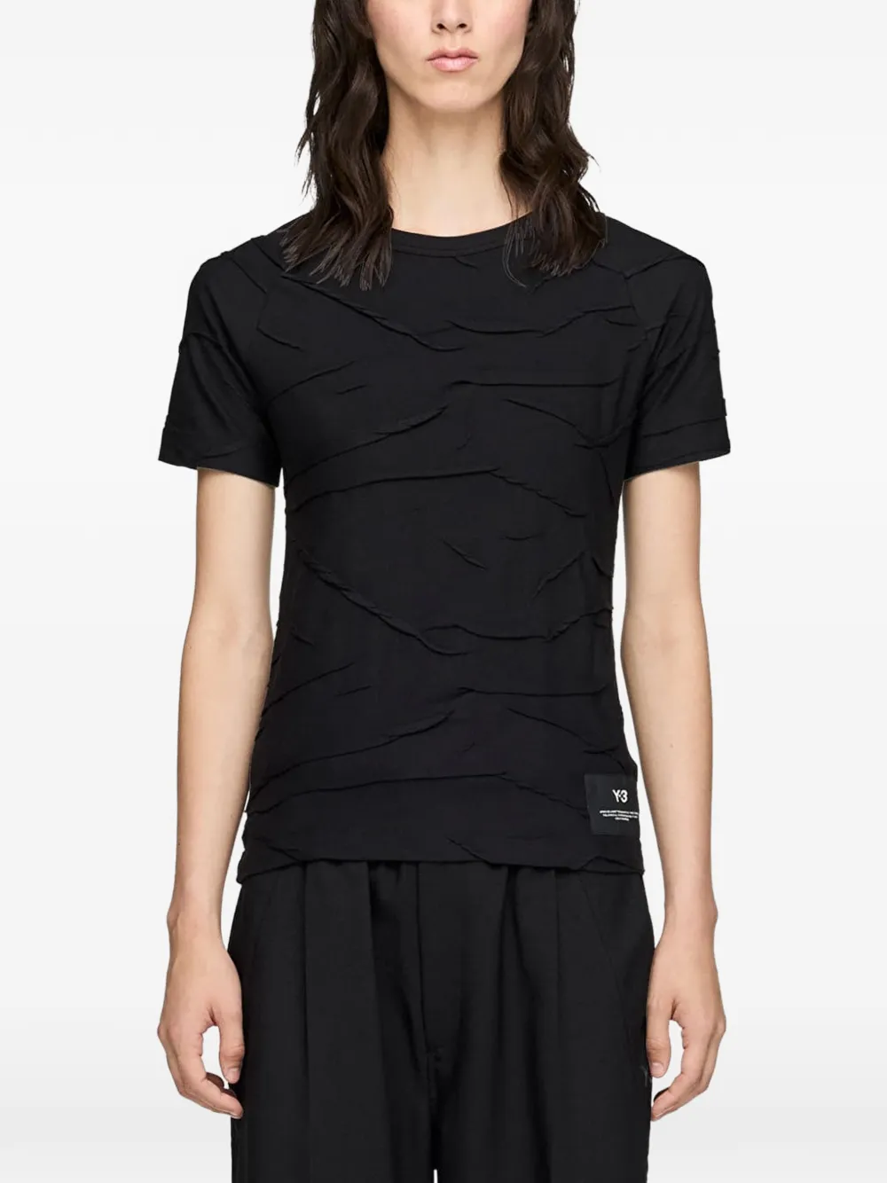Y-3 pleated short-sleeve T-shirt - Noir Y-3 pleated short-sleeve T-shirt - Noir