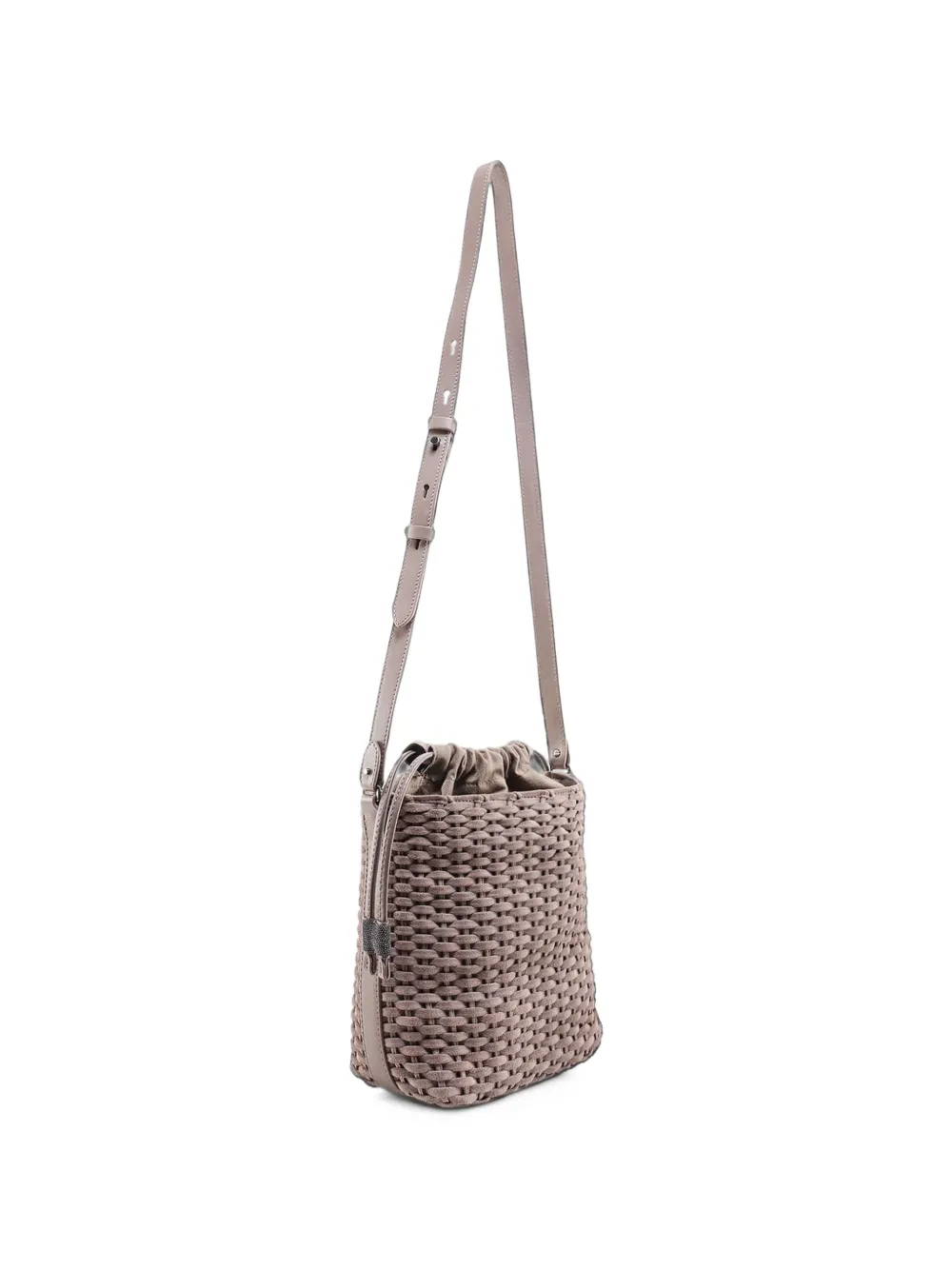 Brunello Cucinelli Geweven bucket-tas Grijs