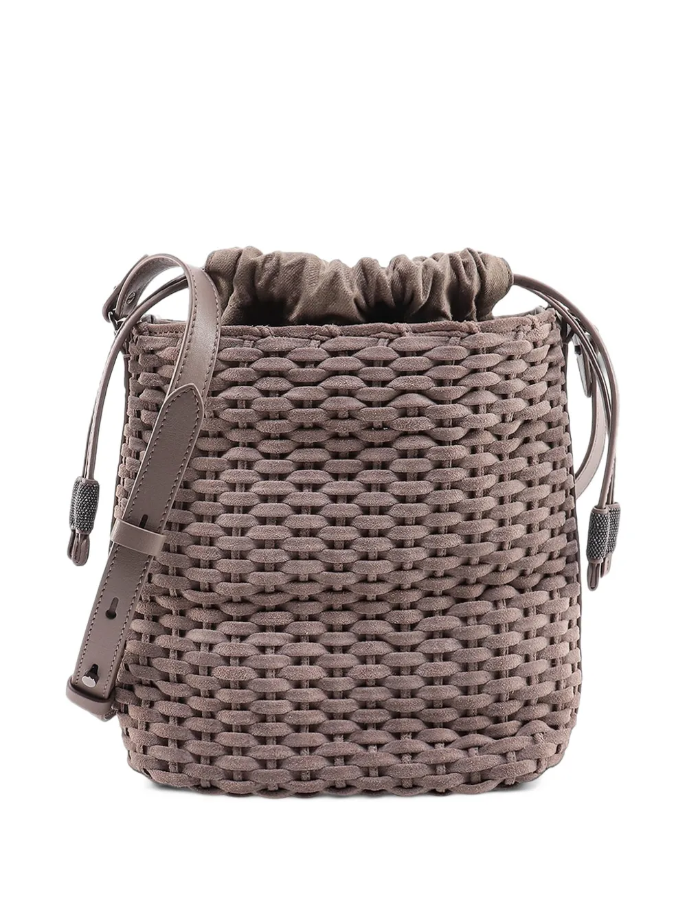 Brunello Cucinelli Geweven bucket-tas Grijs