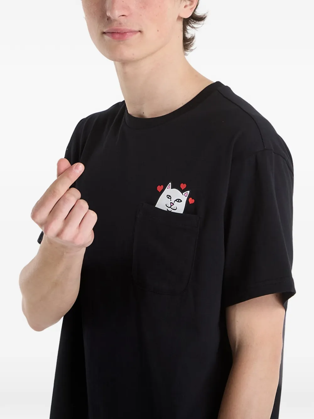 Ripndip Nermal Loves T-shirt met zak Zwart