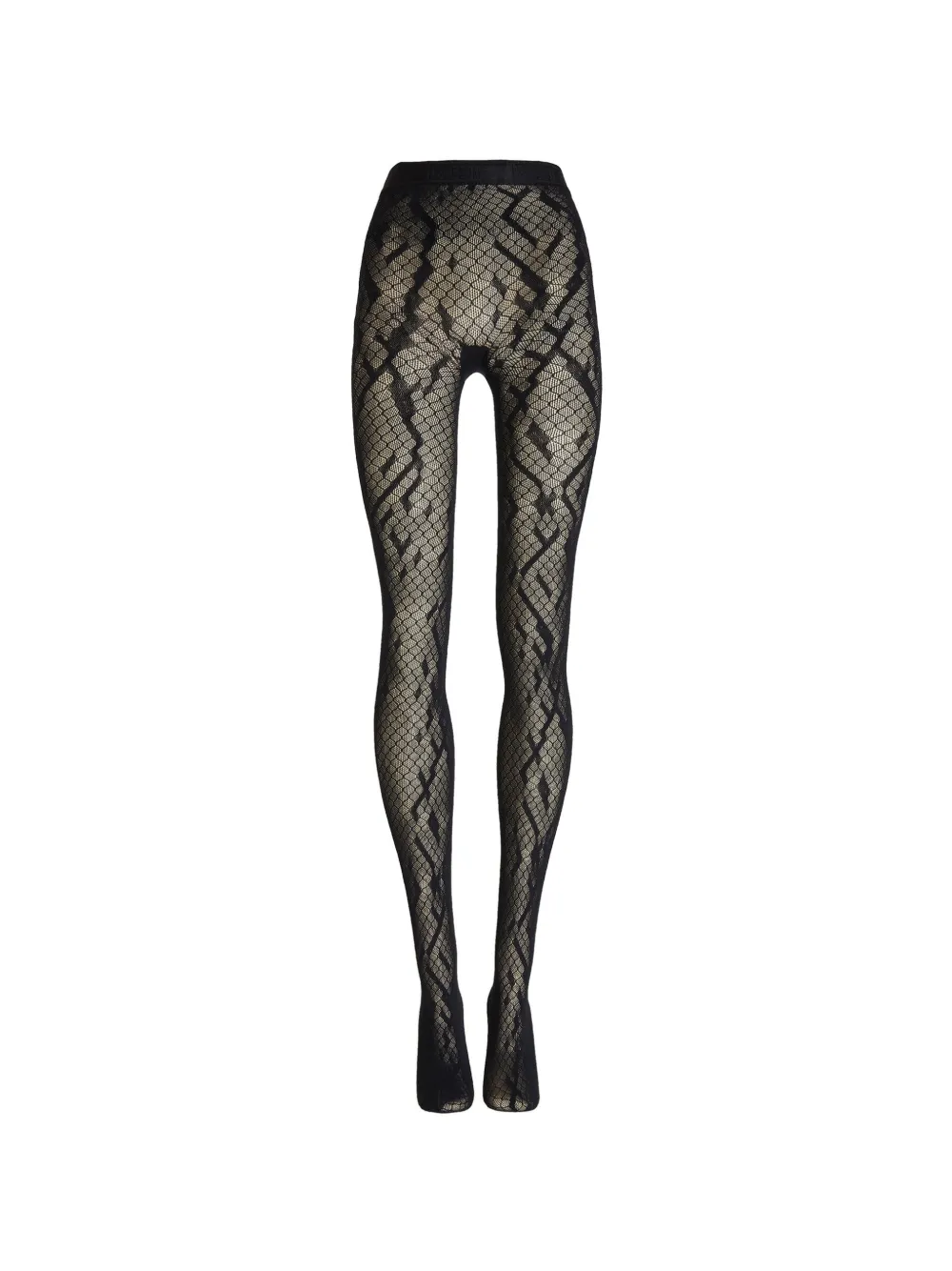 Wolford snakeskin-pattern net tights - Schwarz