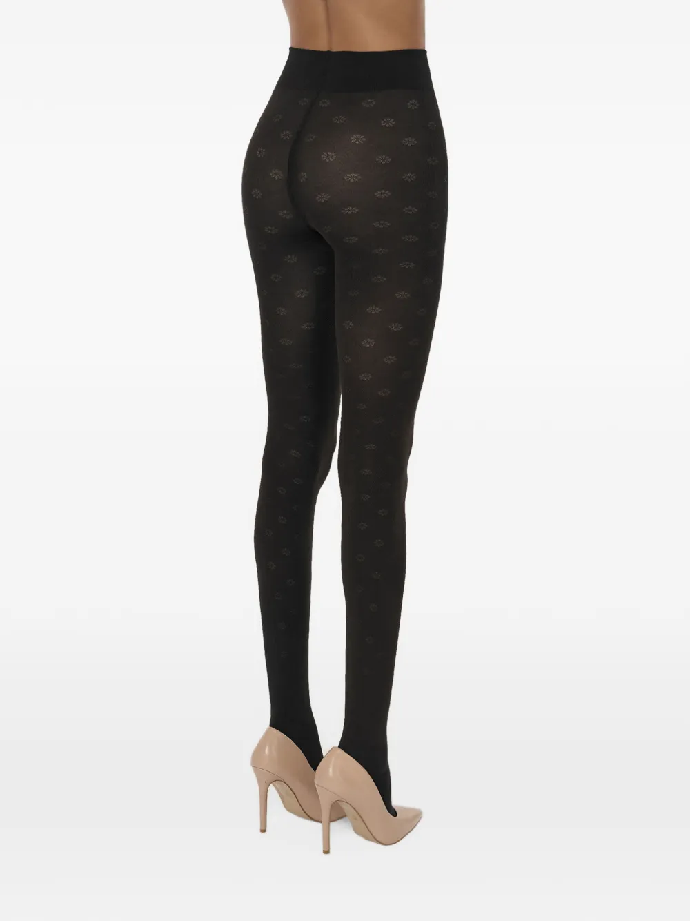 Wolford Daisy gebreide panty met jacquard Zwart