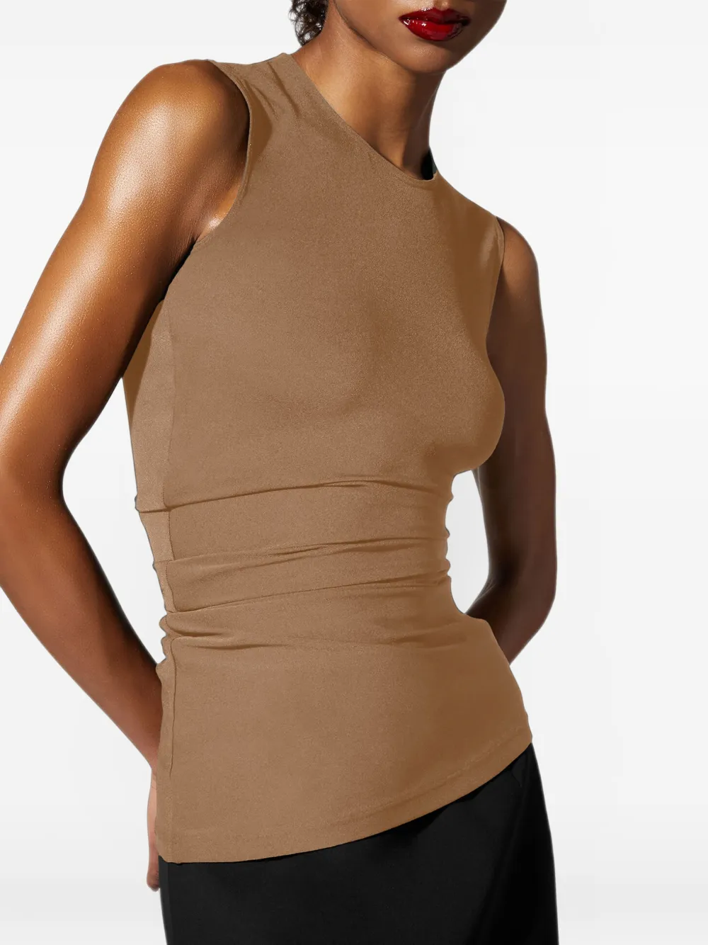 Wolford asymmetric draped top - Nude