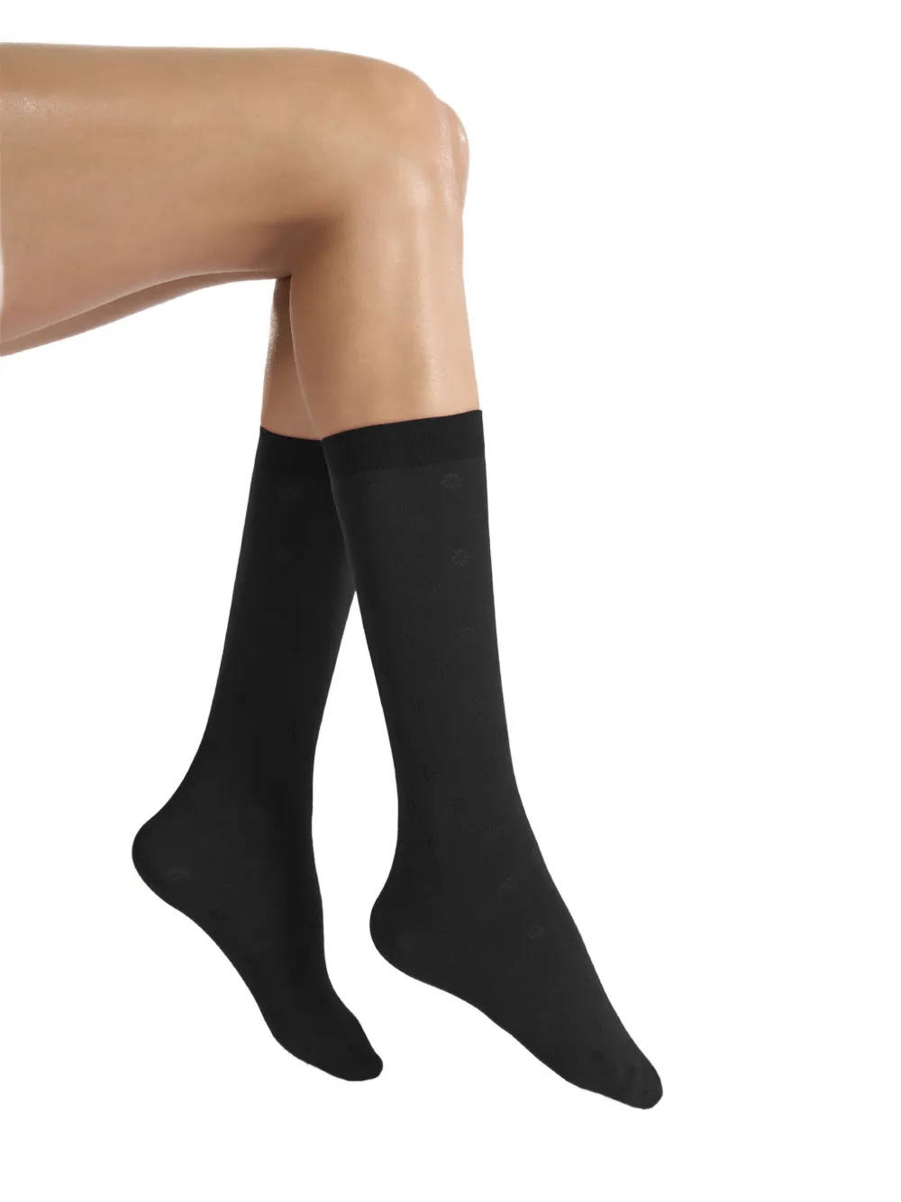 Wolford Daisy floral-jacquard socks Zwart