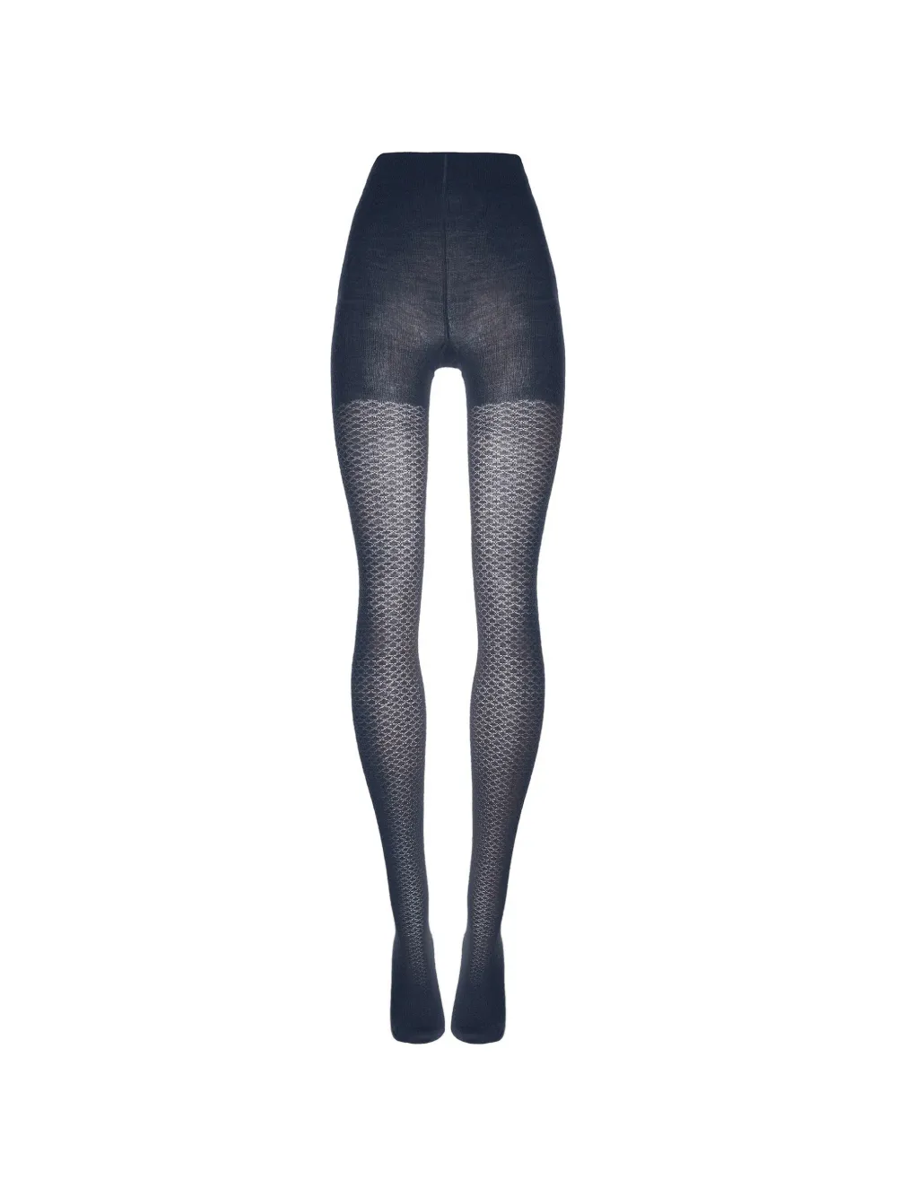 Wolford Jacquard Daisy-pattern Tights In Blue
