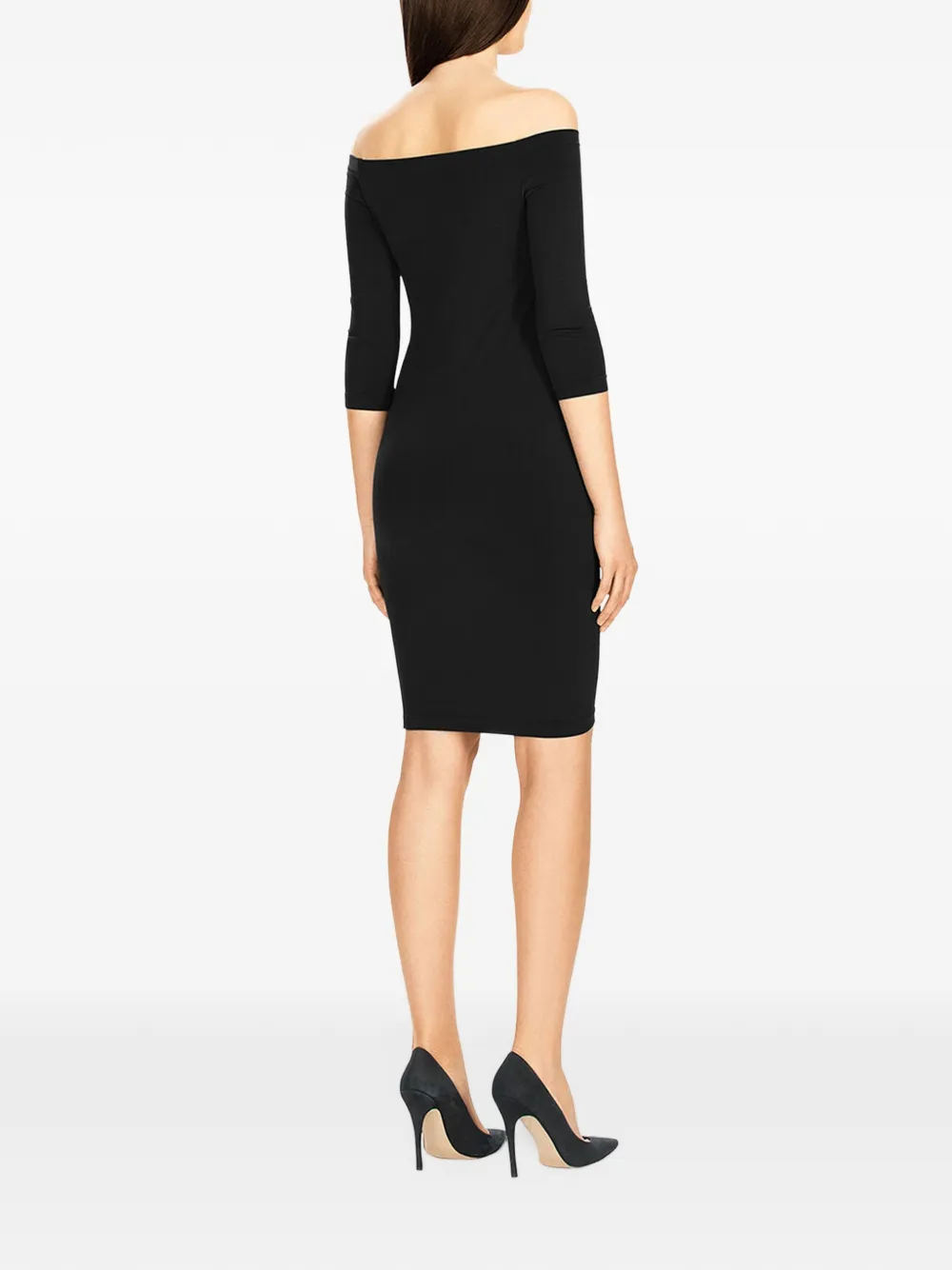Wolford Sheen off-shoulder midi-jurk Zwart