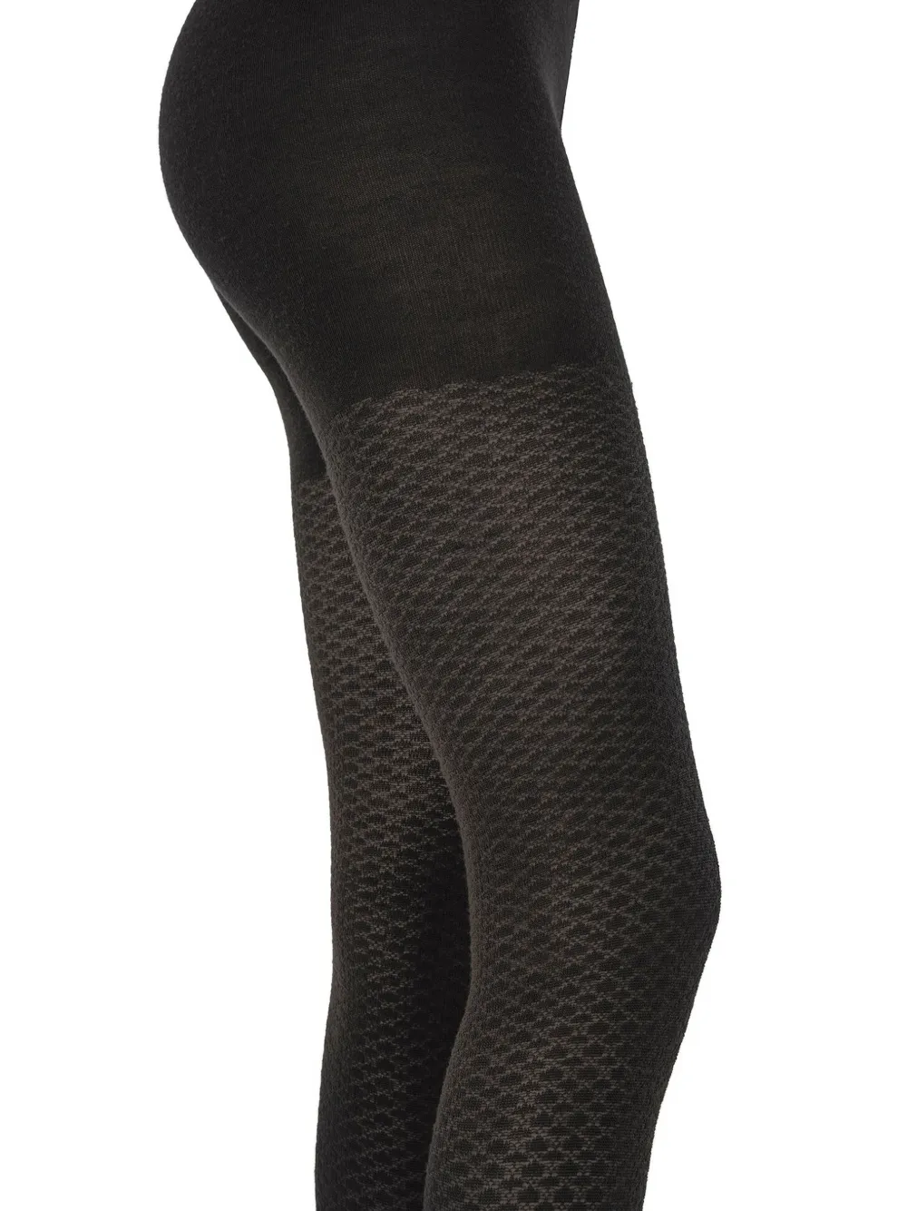 Wolford Panty van merinowolblend met jacquard-patroon Zwart