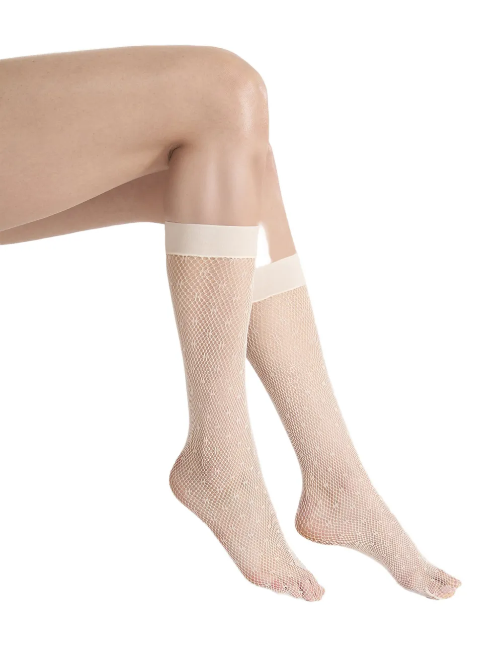 Wolford polka-dot net socks Wit