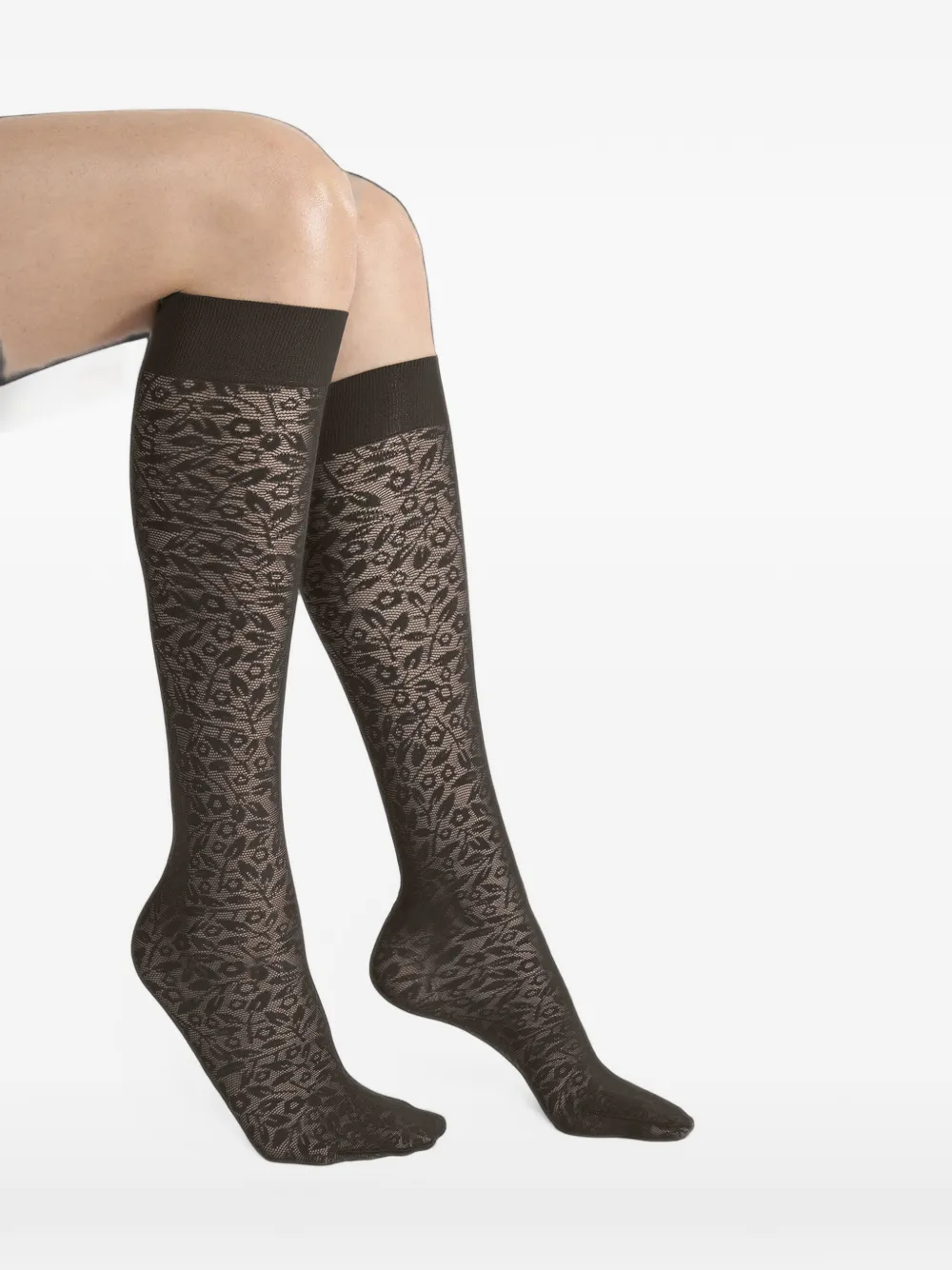 Wolford bouquet floral-jacquard socks Bruin