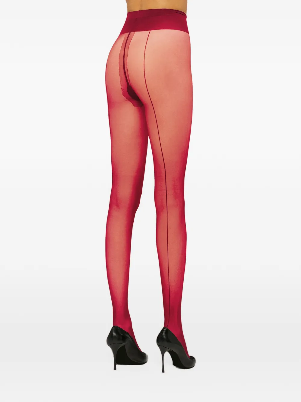 Wolford Individual 10 panty met naad aan de achterkant Rood