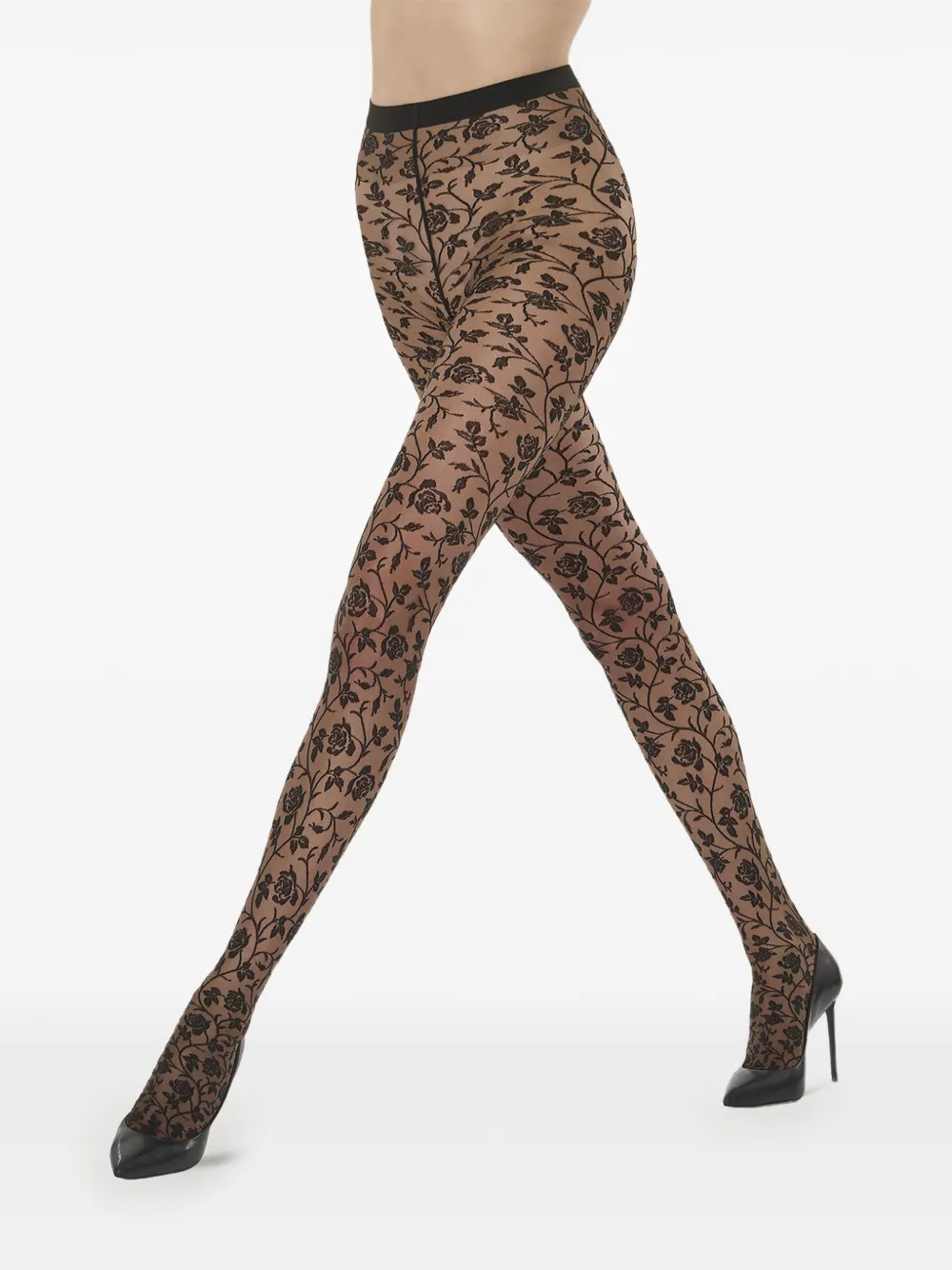Wolford Rose panty met bloemenpatroon Beige