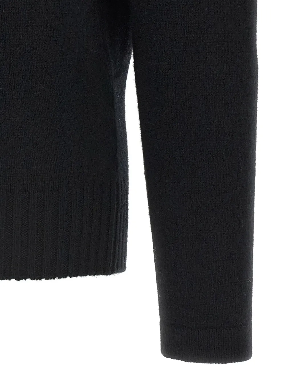 Alberta Ferretti bow-detail frayed-hem sweater Zwart