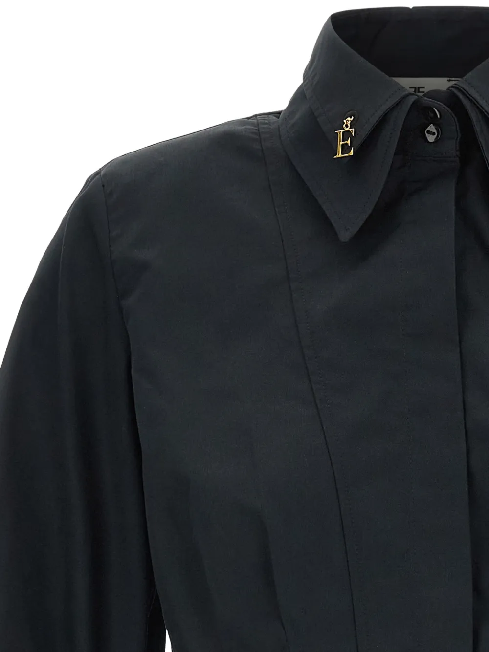 Elisabetta Franchi Popeline blouse met logodetails Zwart