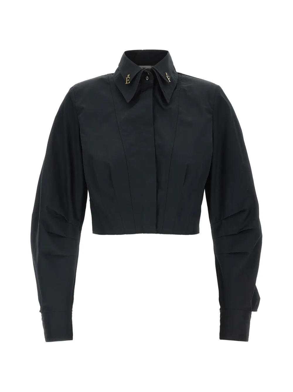 Elisabetta Franchi cotton poplin shirt with logo details