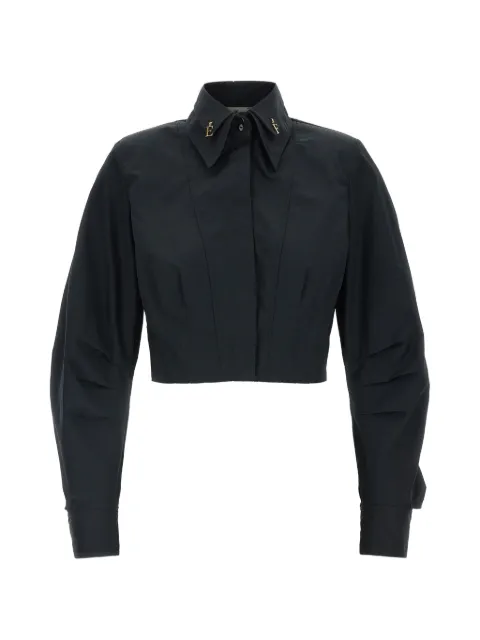 Elisabetta Franchi cotton poplin shirt with logo details