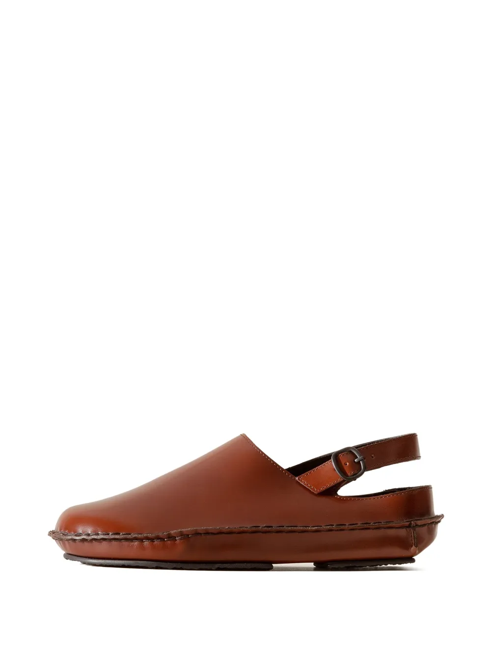 Hereu Cargol whipstitch-detail slingback clogs - Marrone