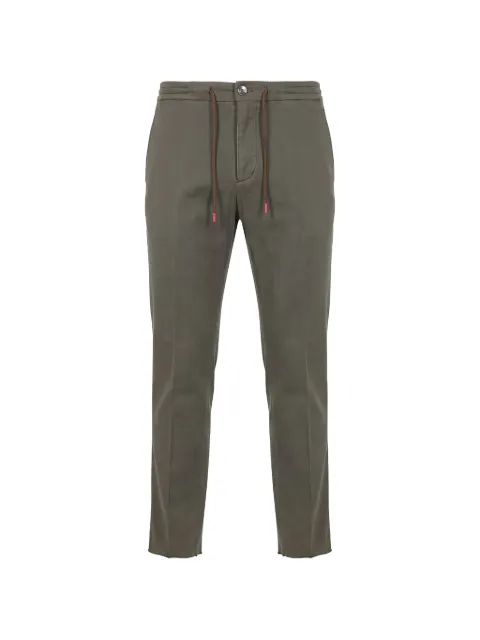 Kiton drawstring raw-cut trousers