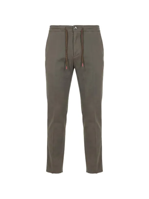 Kiton drawstring raw-cut trousers