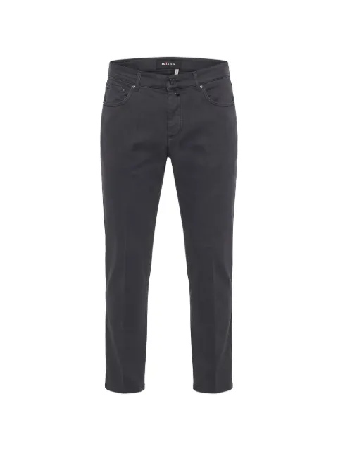 Kiton logo-patch straight-leg trousers
