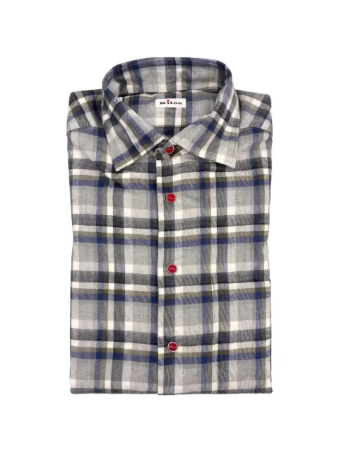 Kiton check-print button-down shirt