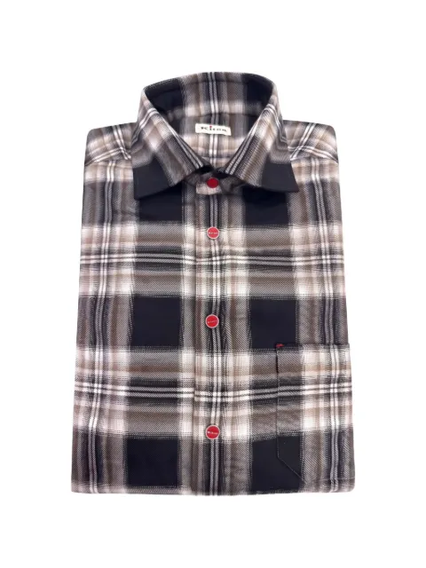 Kiton check-pattern button-down shirt