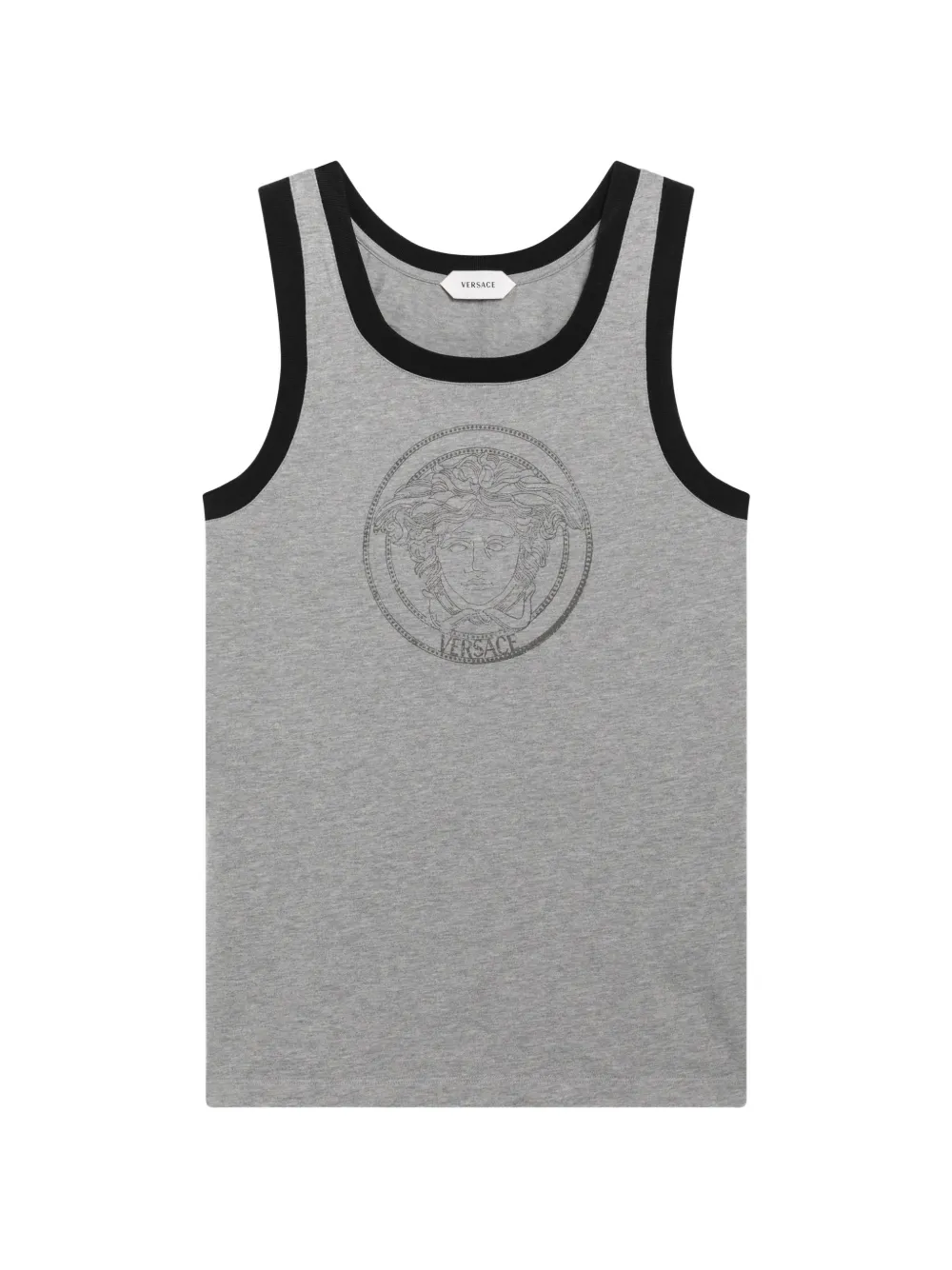 Versace Medusa printed cotton-jersey tank top - Gris