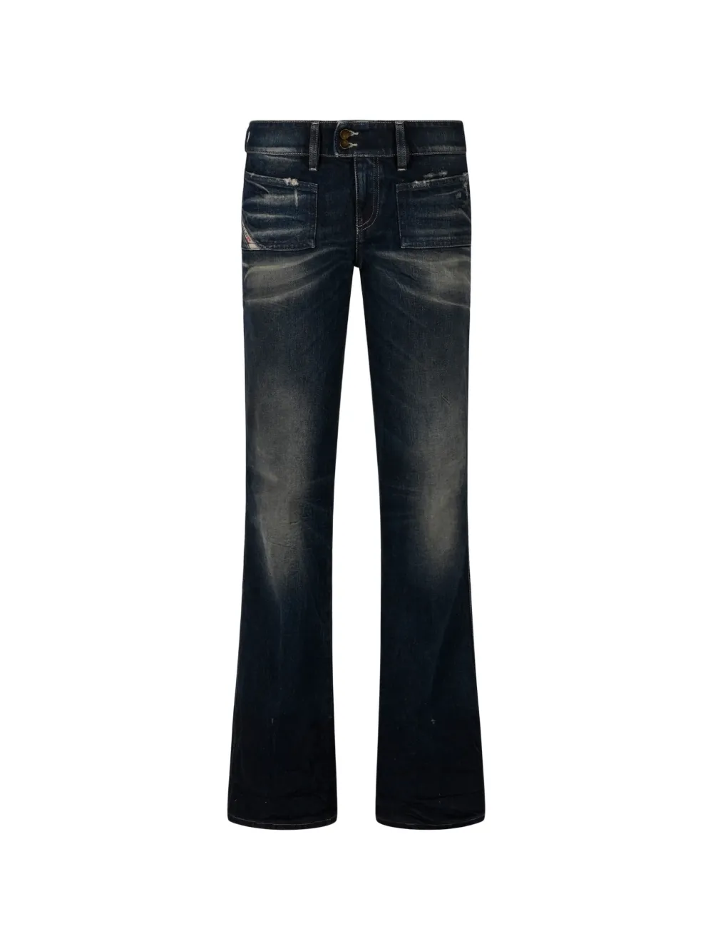 Diesel faded flared-leg jeans - Blu