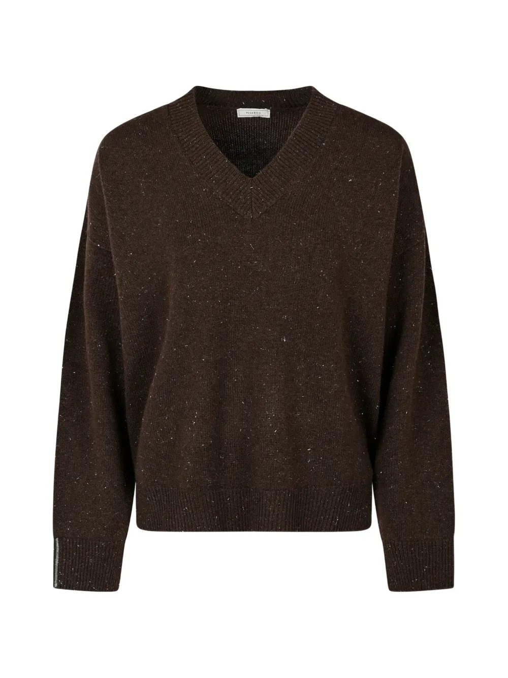 Peserico flecked V-neck sweater - Marrone