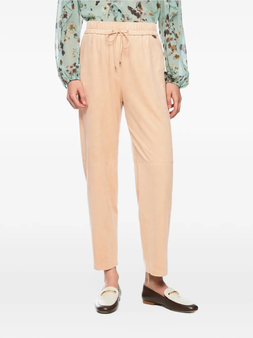 MARCCAIN Ranchi drawstring elasticated-waist trousers Beige