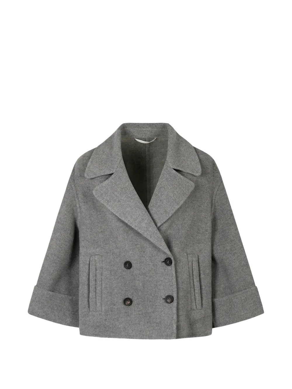 Peserico manteau croisé à revers crantés - Gris Peserico manteau croisé à revers crantés - Gris